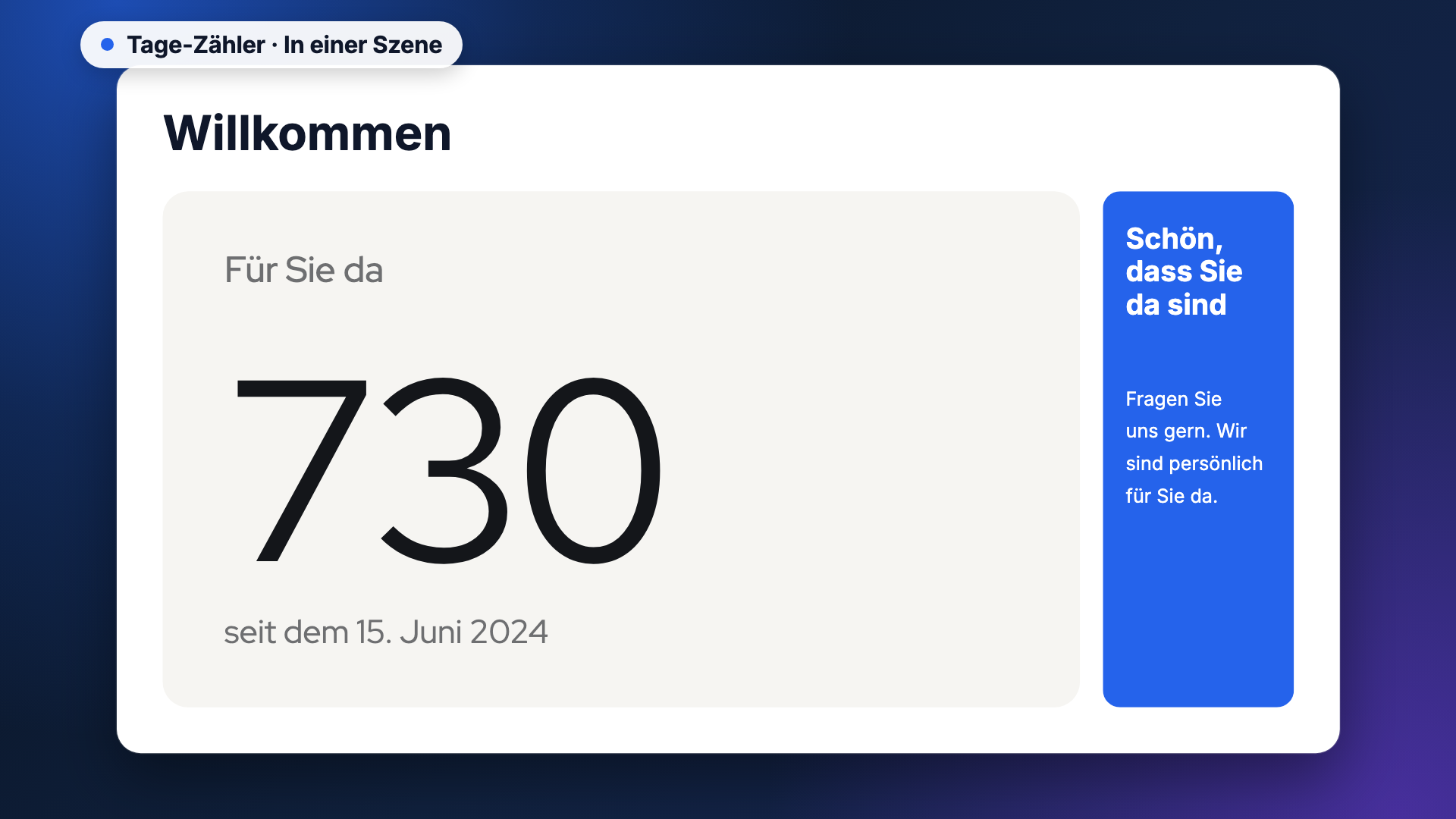 Tage-Zähler in der Ansicht scene-example