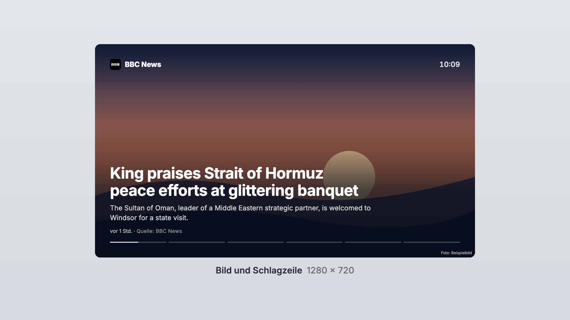 BBC News in der Ansicht Bild und Schlagzeile