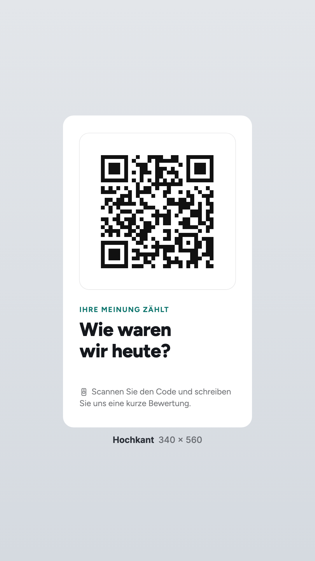 QR-Code in der Ansicht Hochkant
