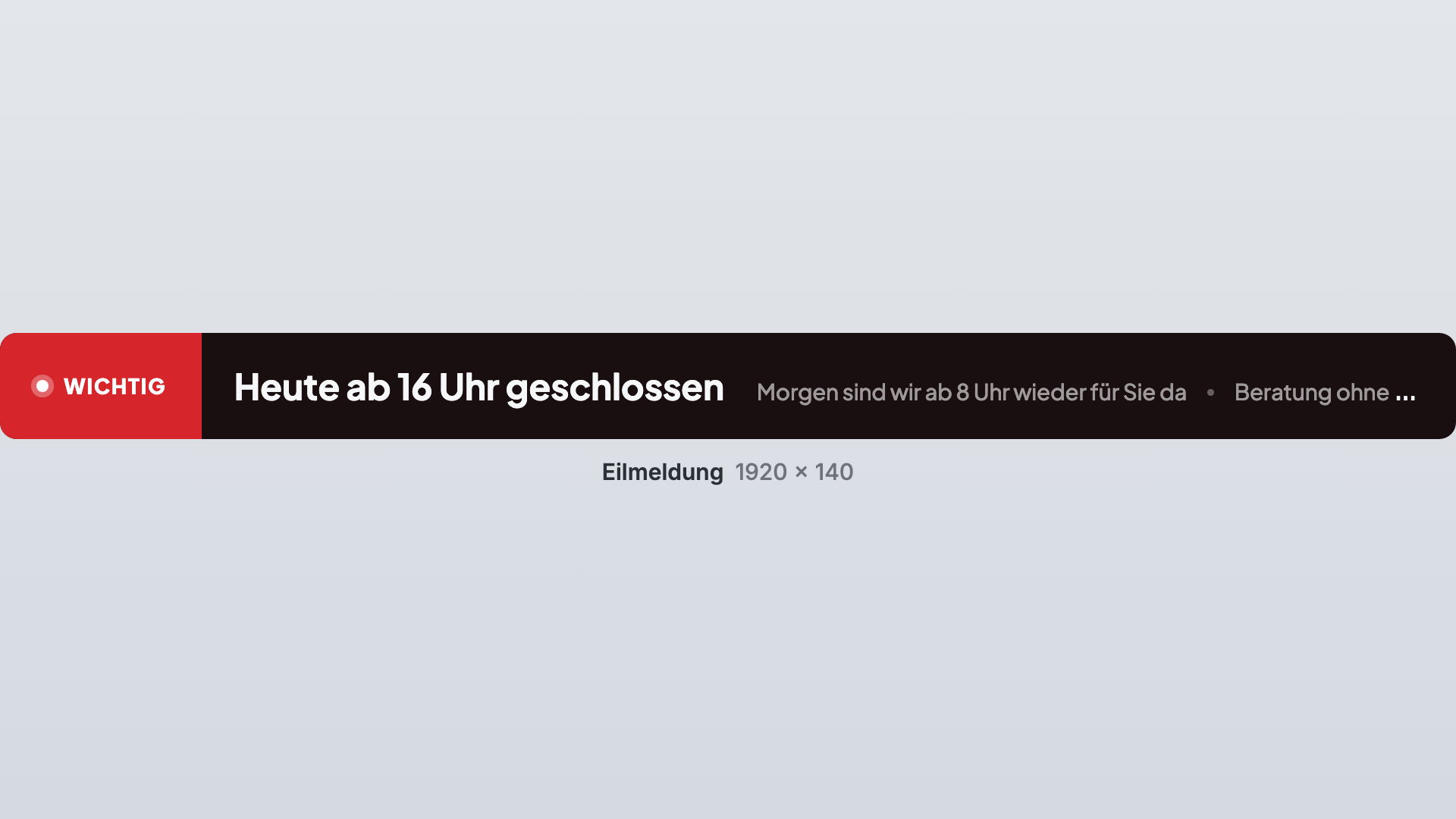 Lauftext in der Ansicht Eilmeldung