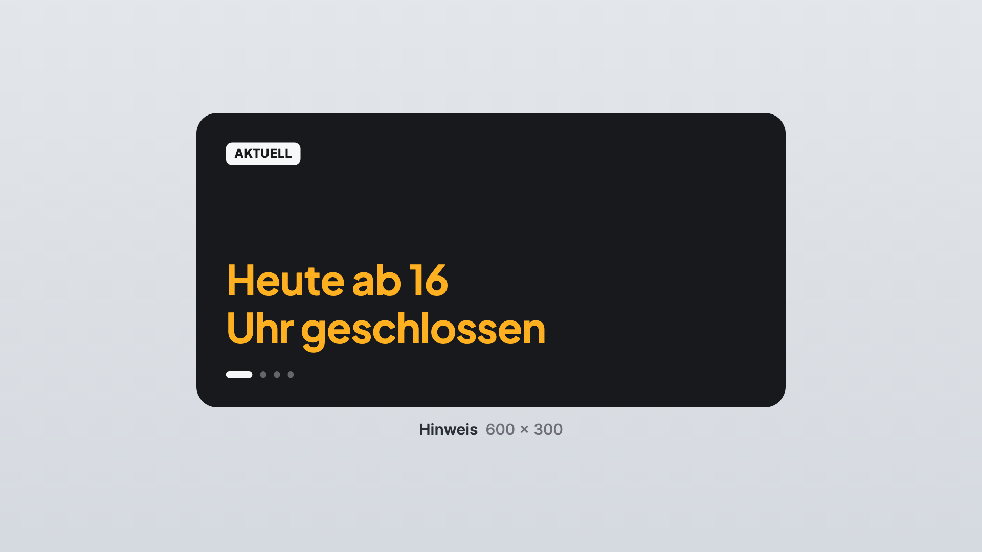 Lauftext in der Ansicht Hinweis