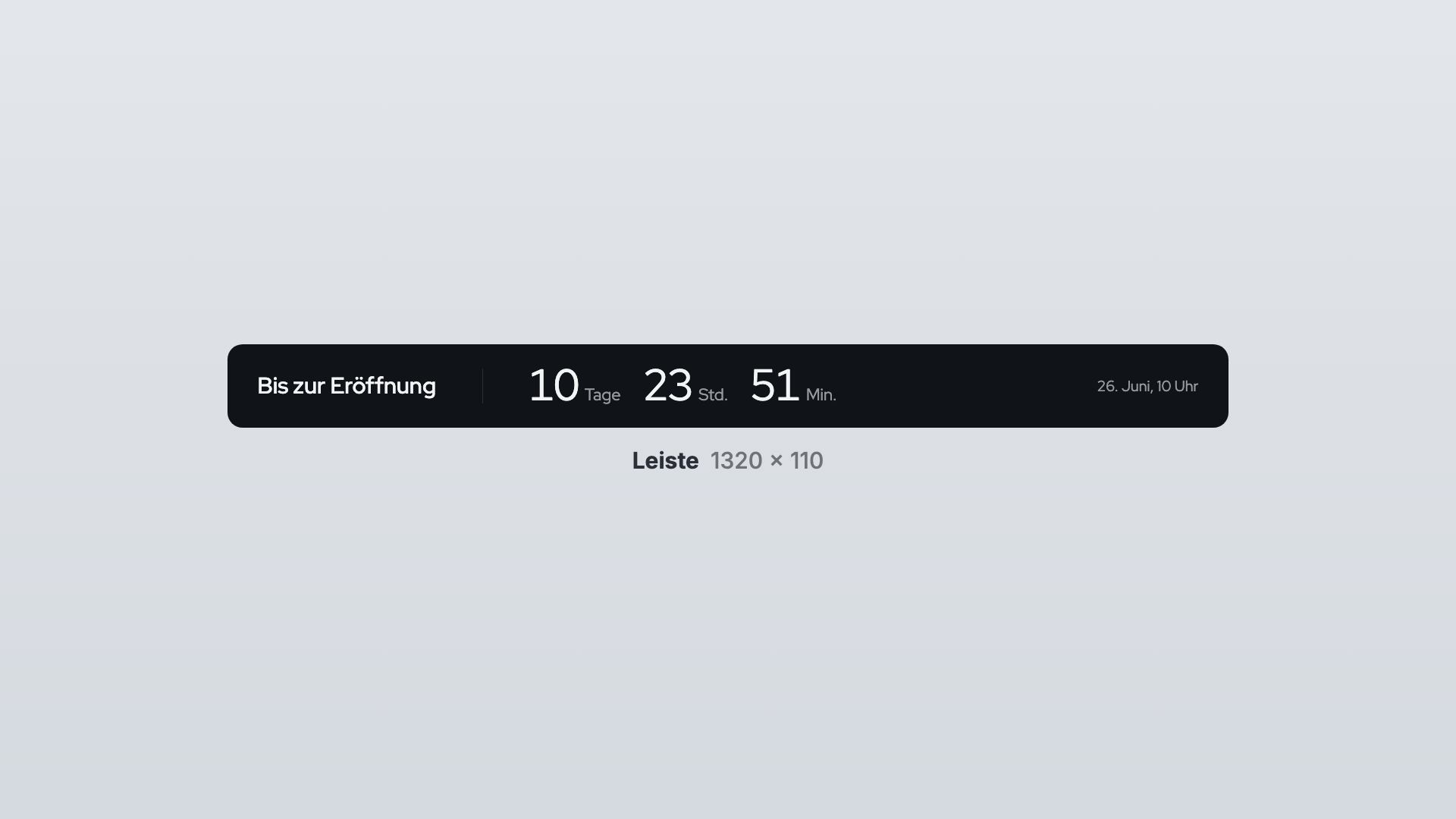 Countdown in der Ansicht Leiste