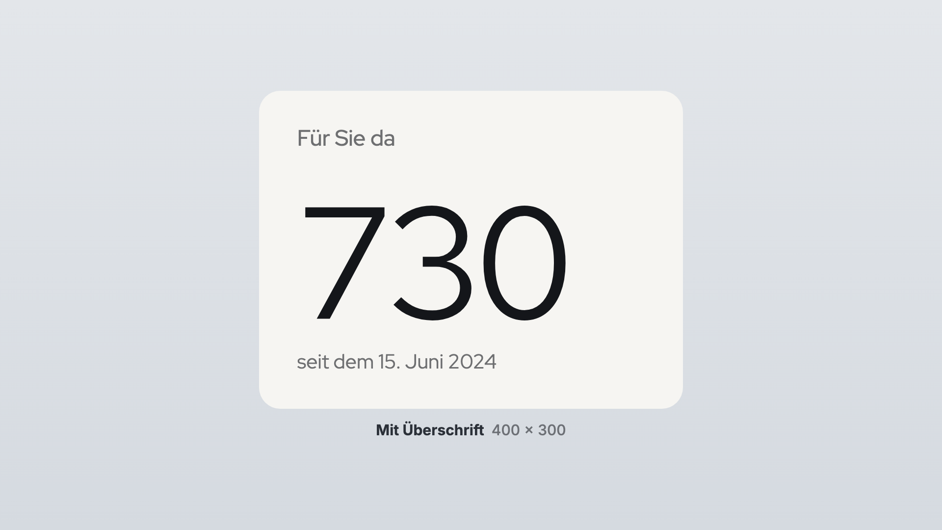 Tage-Zähler in der Ansicht Mit Überschrift