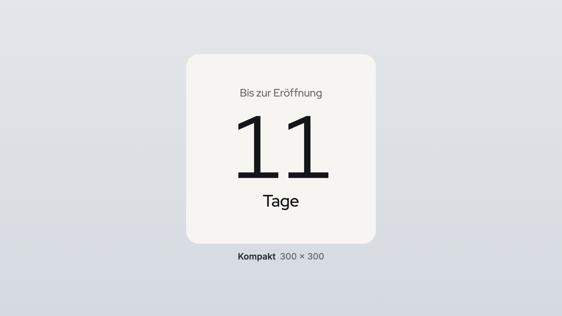 Countdown in der Ansicht Kompakt