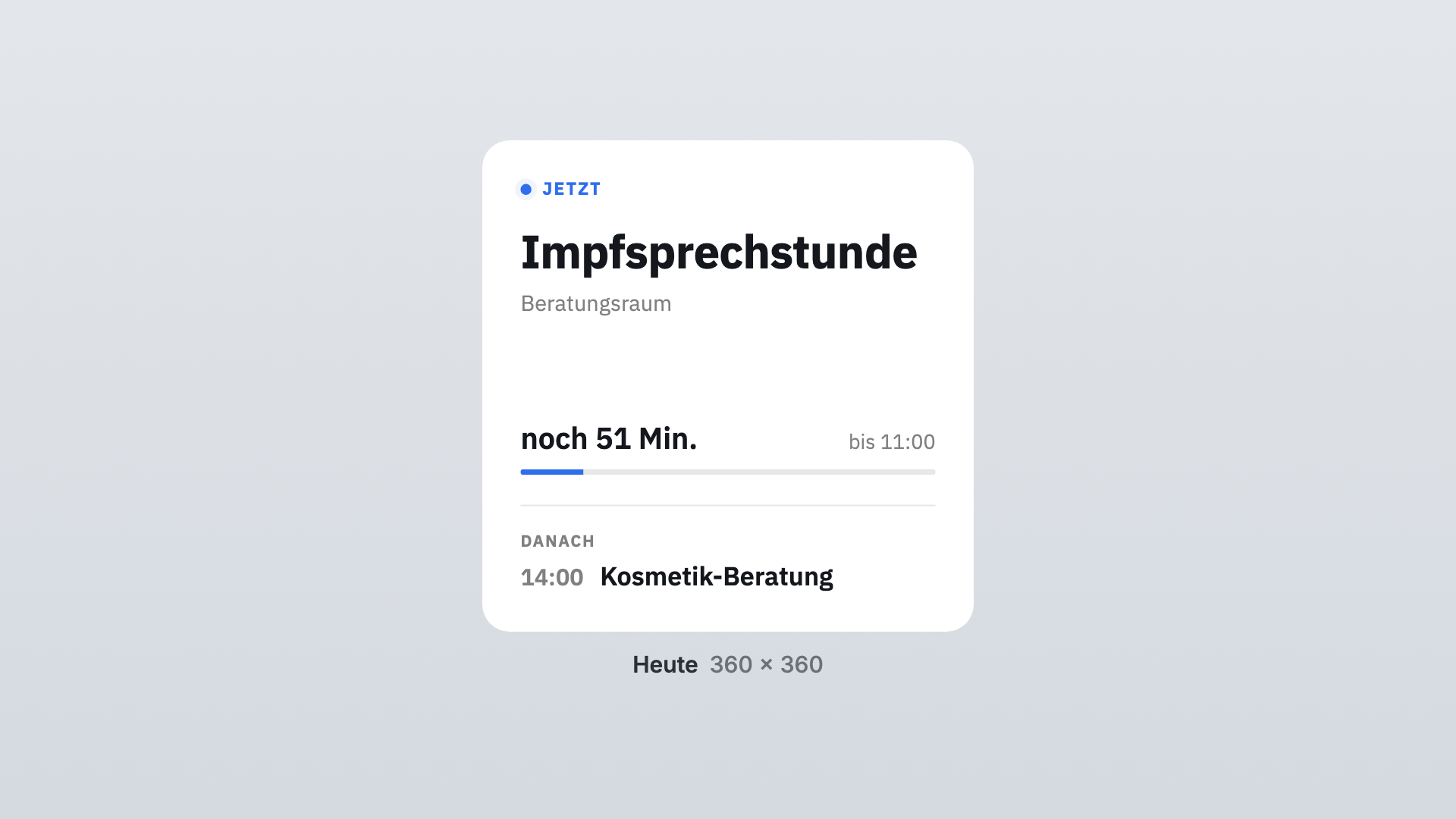 Kalender in der Ansicht Heute