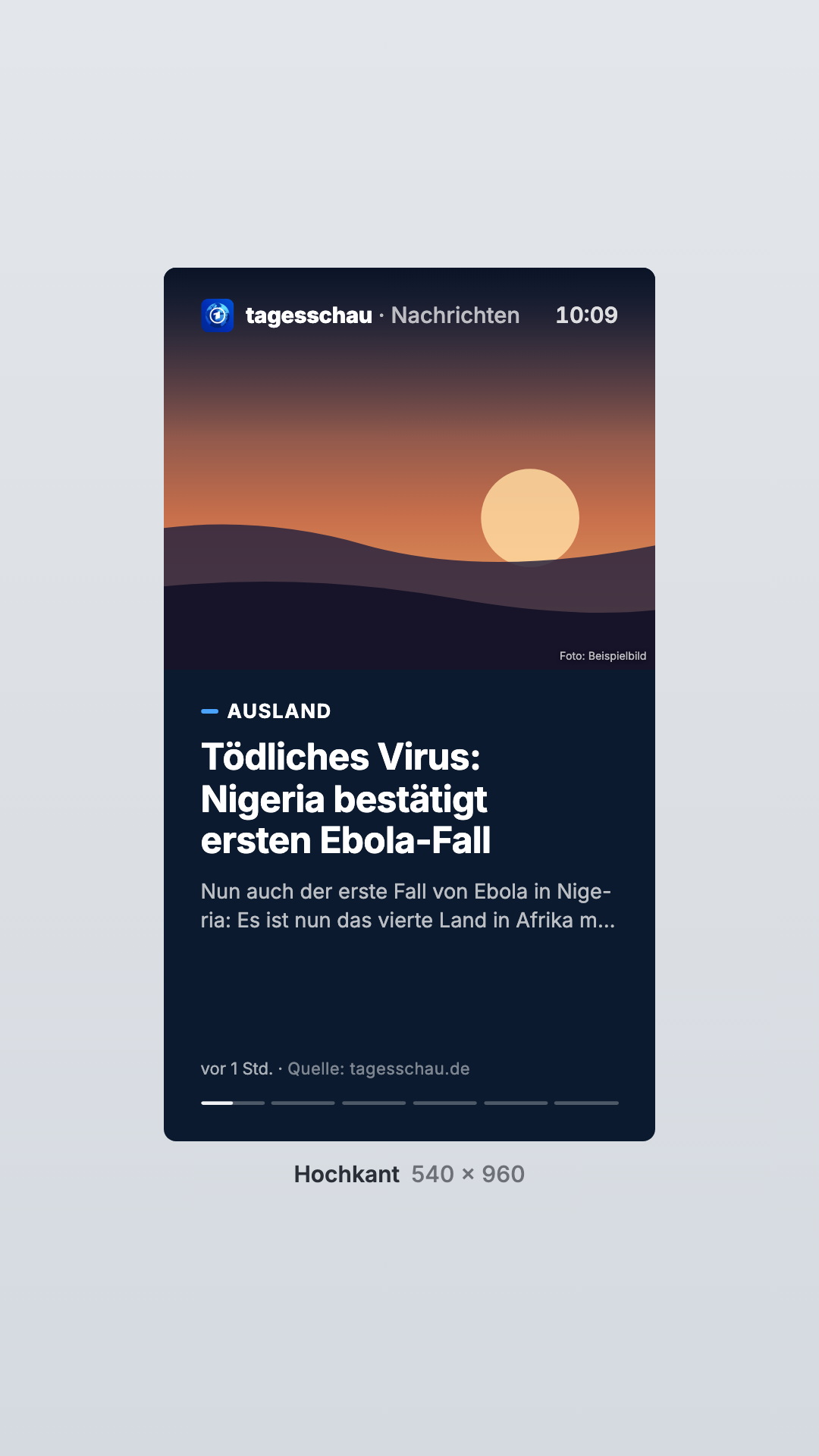 Tagesschau in der Ansicht Hochkant