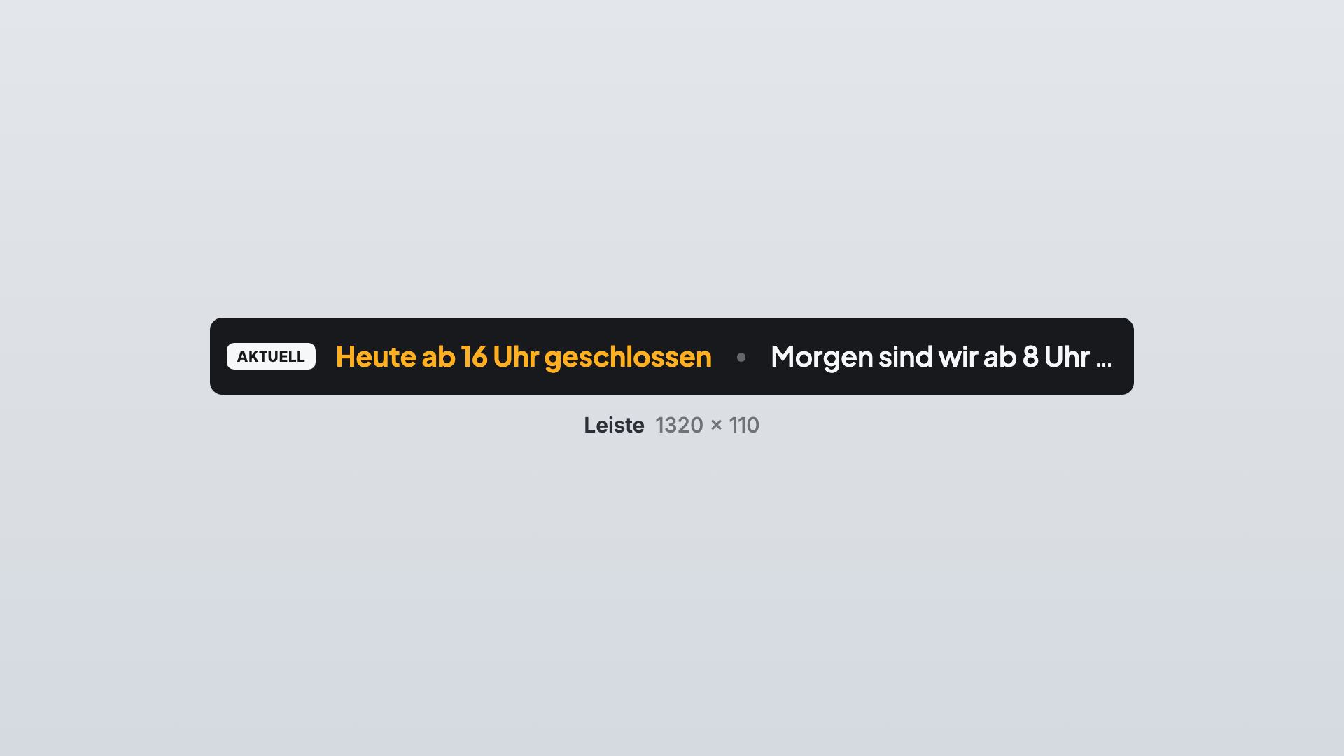 Lauftext in der Ansicht Leiste