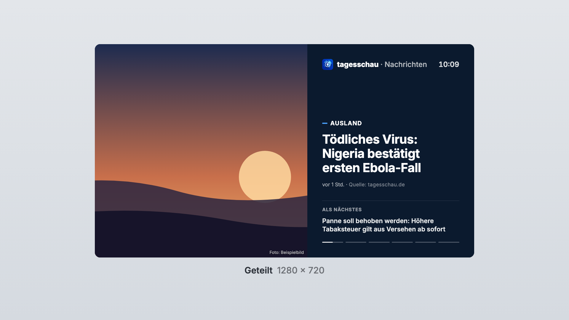 Tagesschau in der Ansicht Geteilt