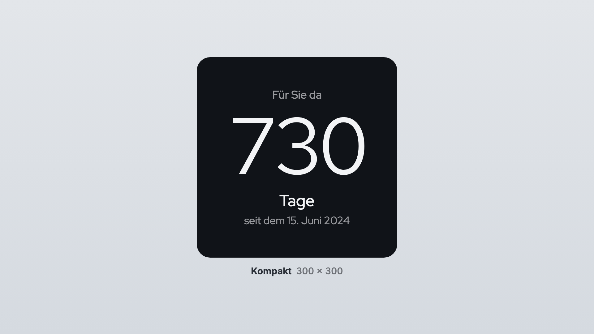 Tage-Zähler in der Ansicht Kompakt
