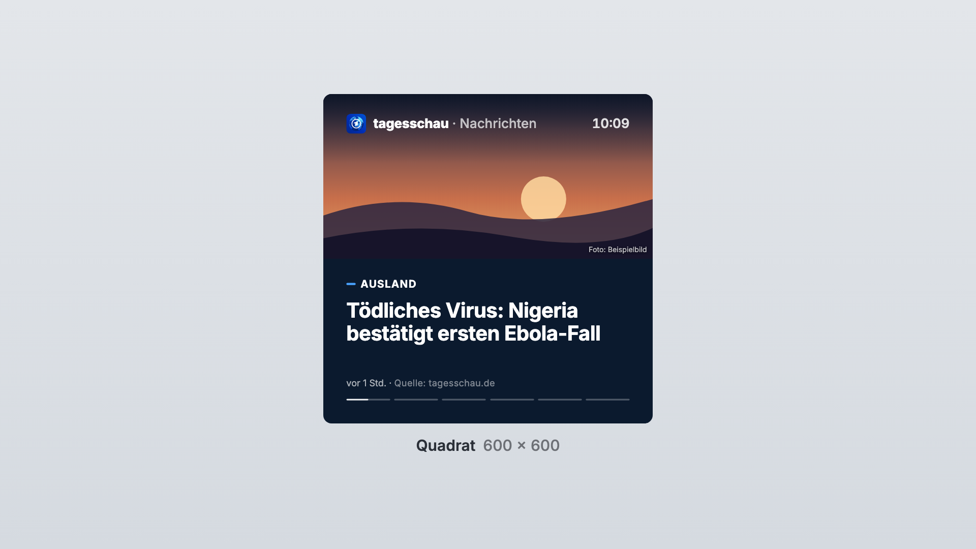 Tagesschau in der Ansicht Quadrat
