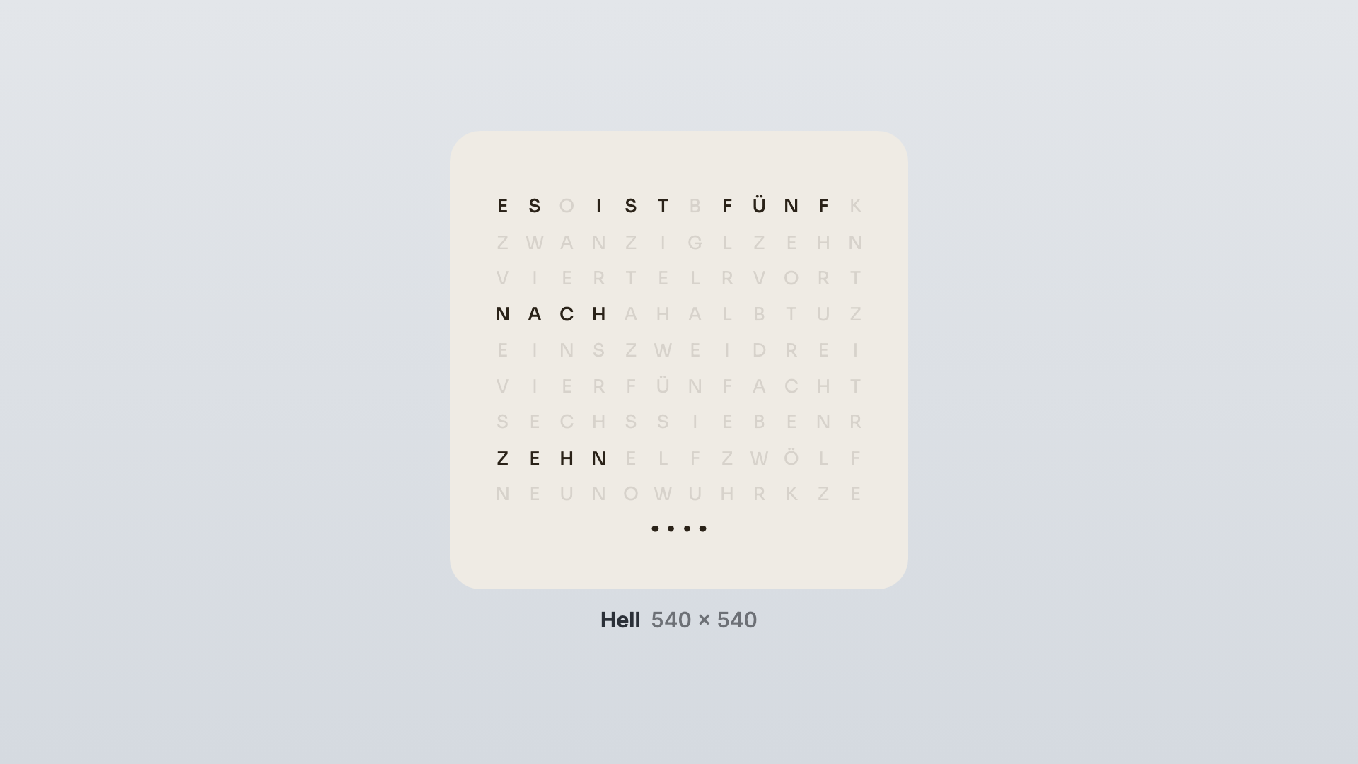 Wort-Uhr in der Ansicht Hell