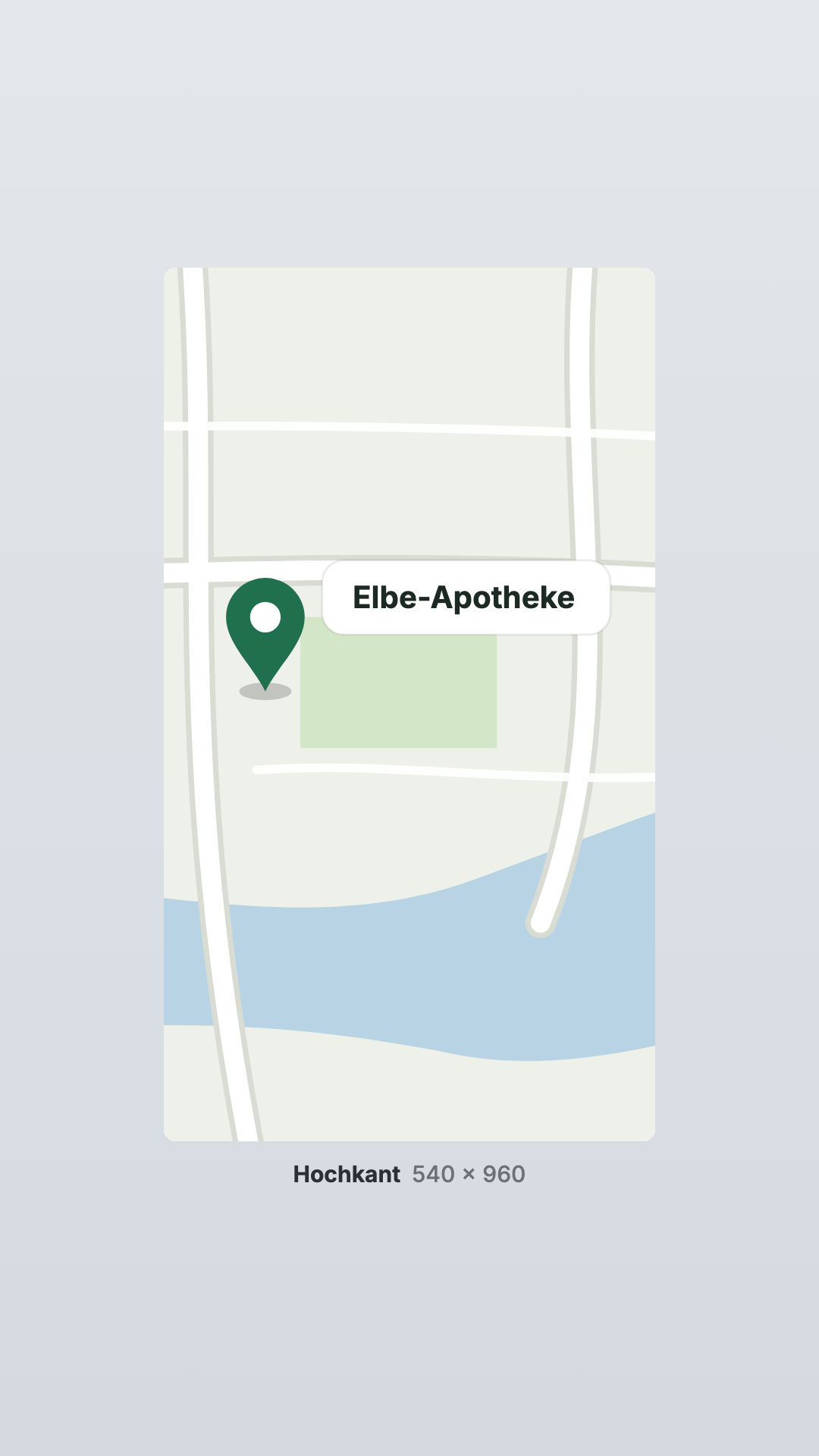Einbettung in der Ansicht Hochkant