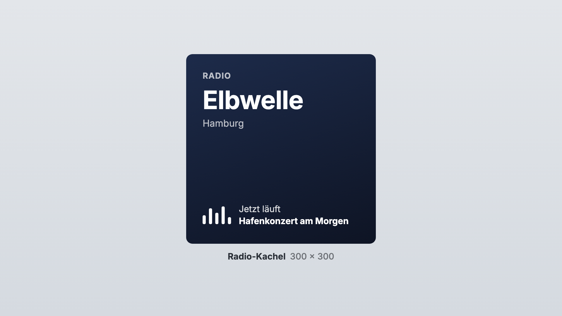 Live-Stream in der Ansicht Radio-Kachel