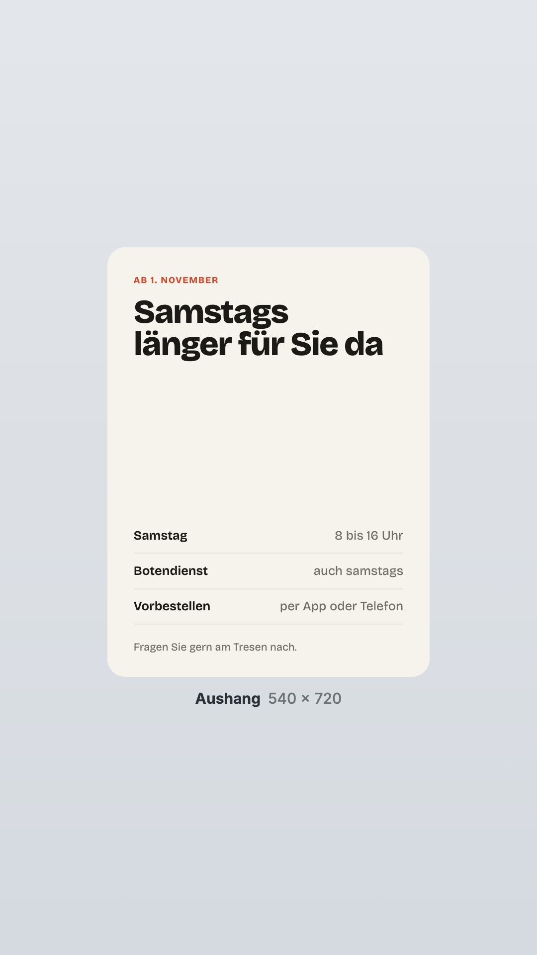 Aushang in der Ansicht Aushang
