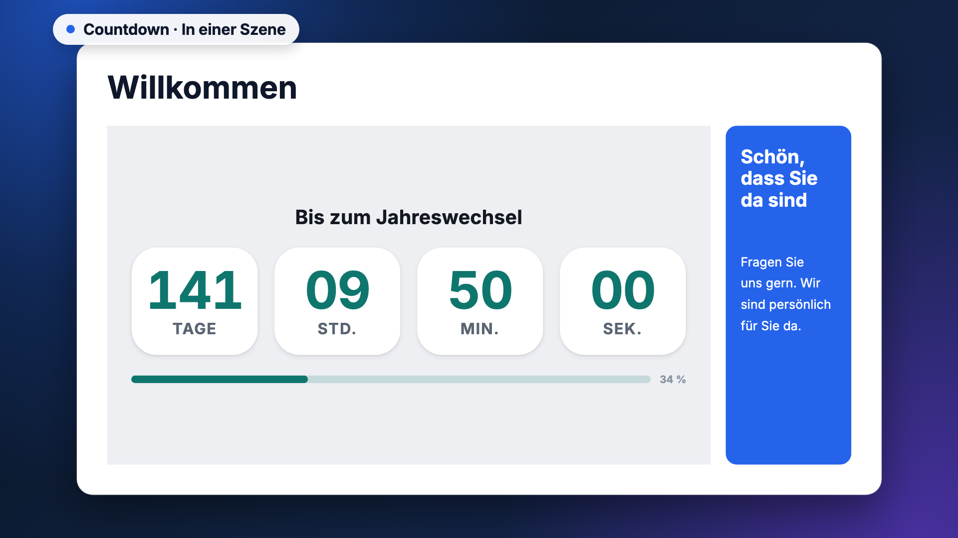 Countdown in der Ansicht scene-example