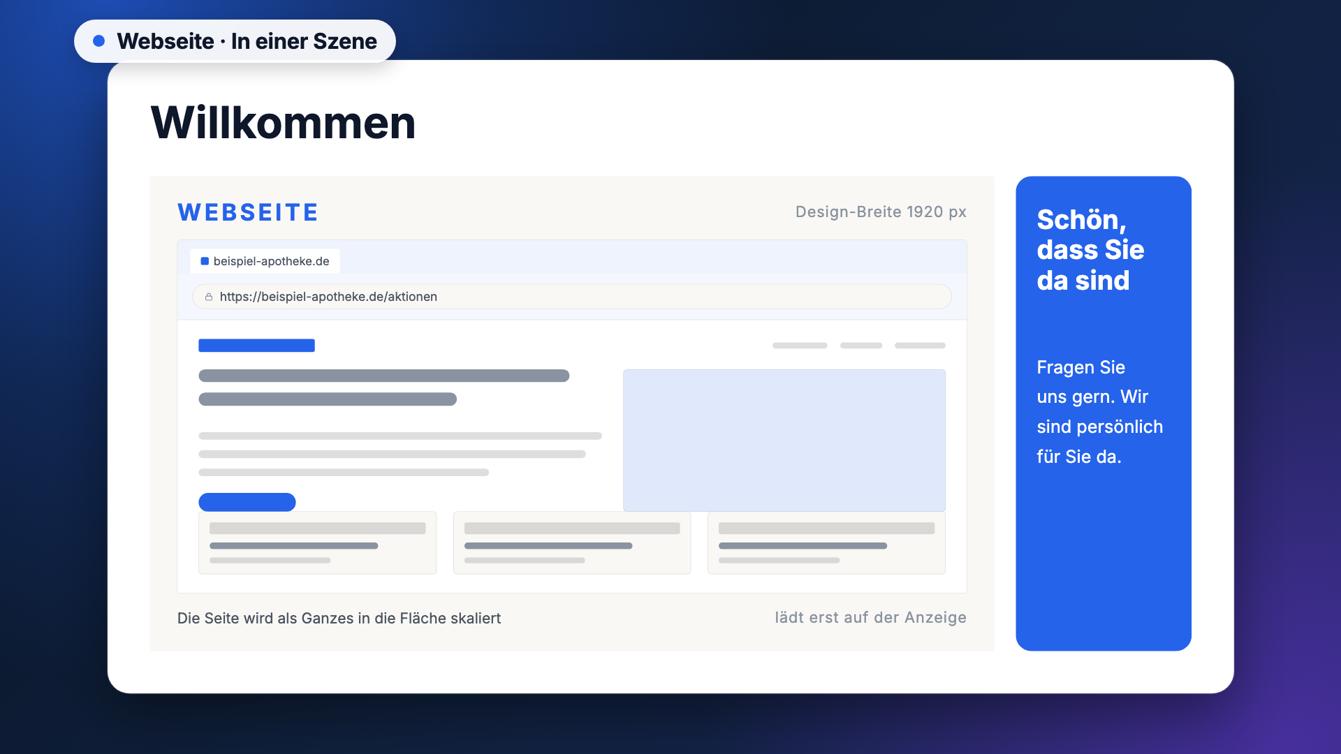 Webseite in der Ansicht scene-example