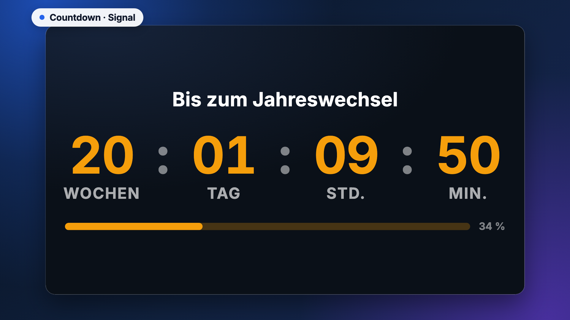 Countdown in der Ansicht Signal