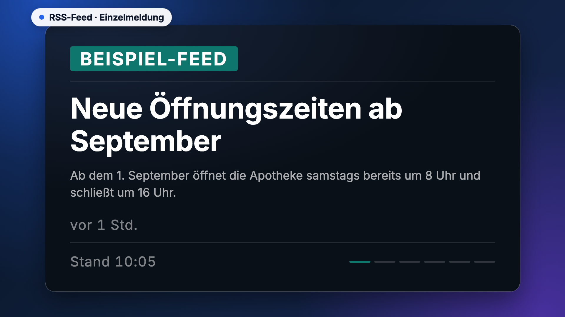 RSS-Feed in der Ansicht Einzelmeldung