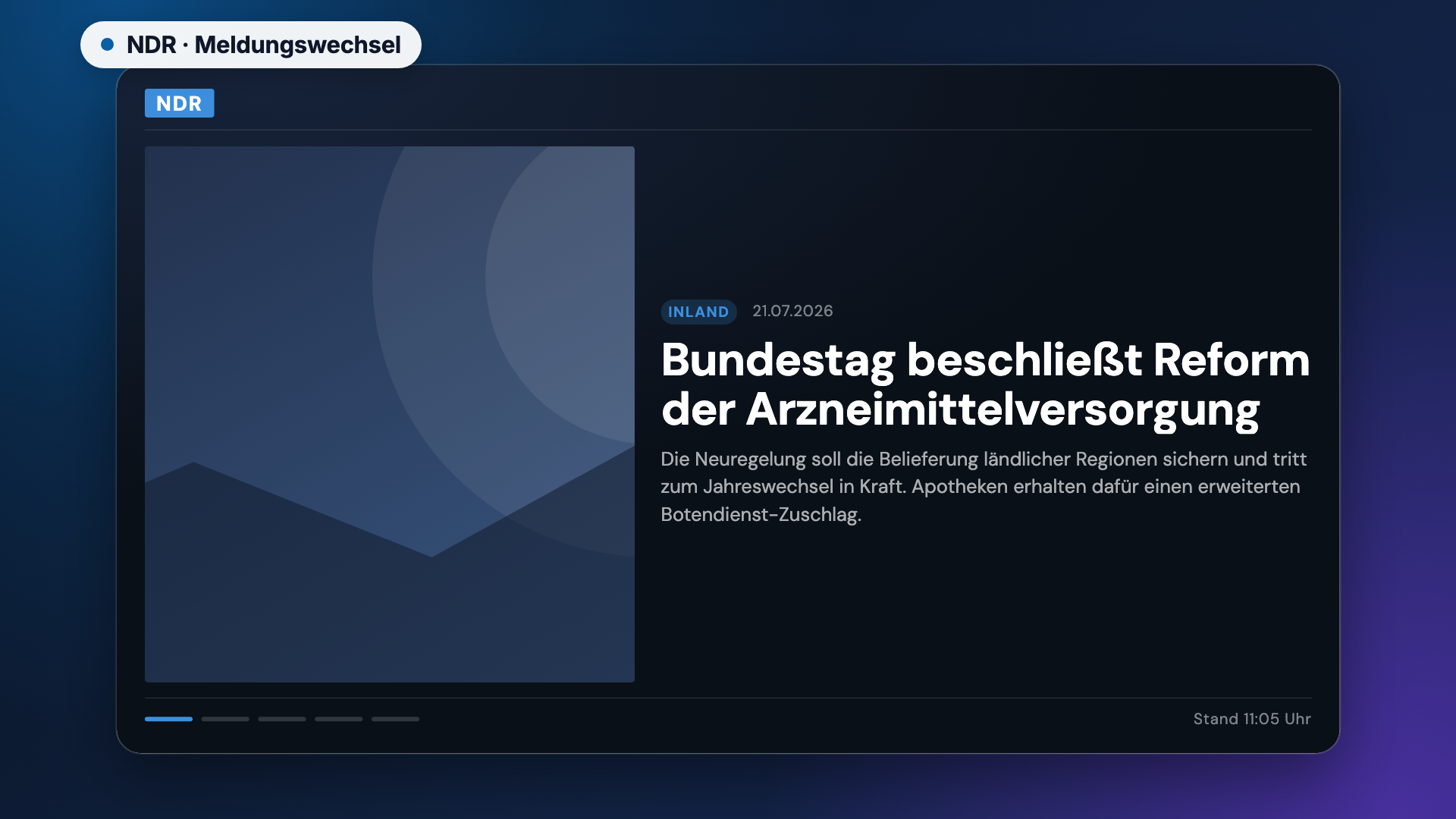 NDR in der Ansicht Meldungswechsel