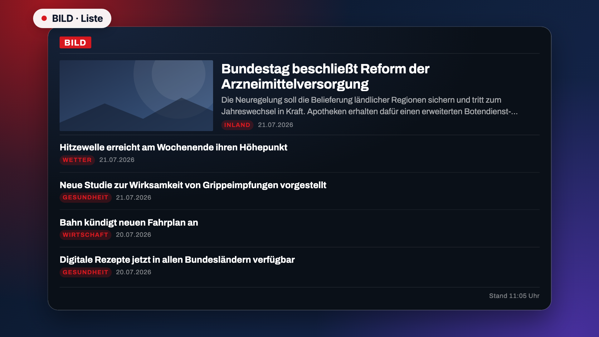 BILD in der Ansicht Liste