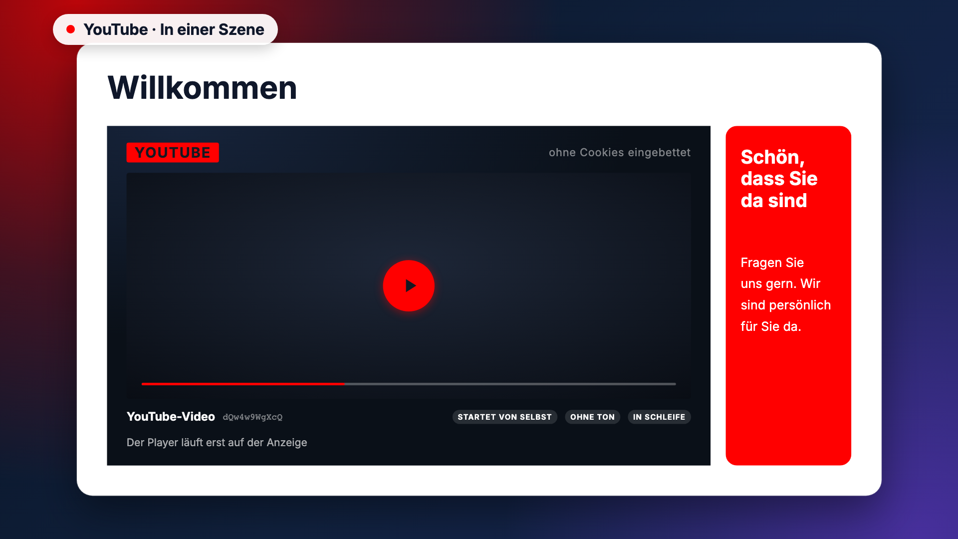 YouTube in der Ansicht scene-example