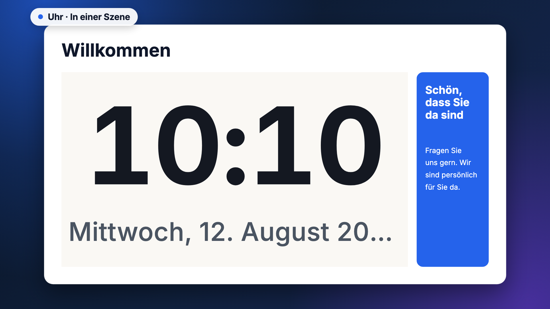 Uhr in der Ansicht scene-example
