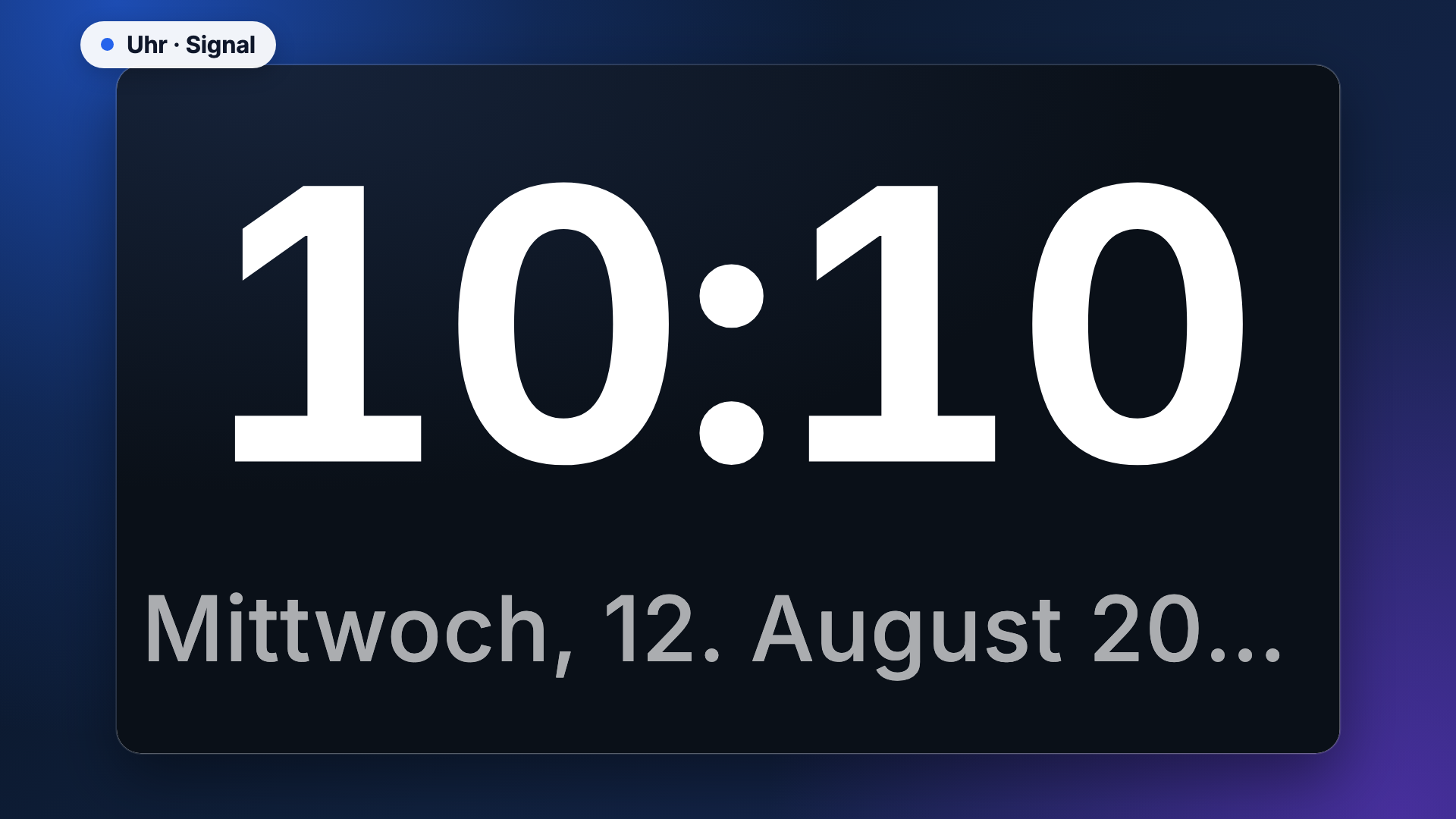 Uhr in der Ansicht Signal