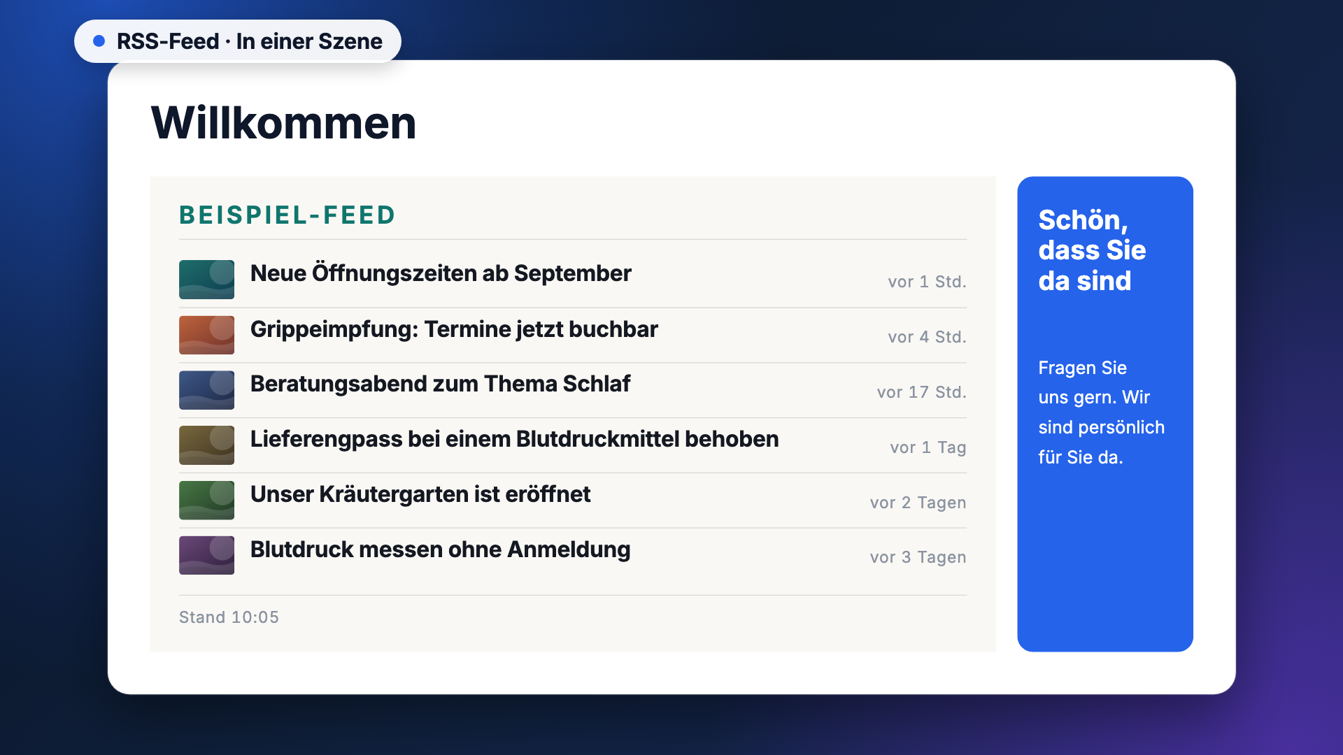RSS-Feed in der Ansicht scene-example