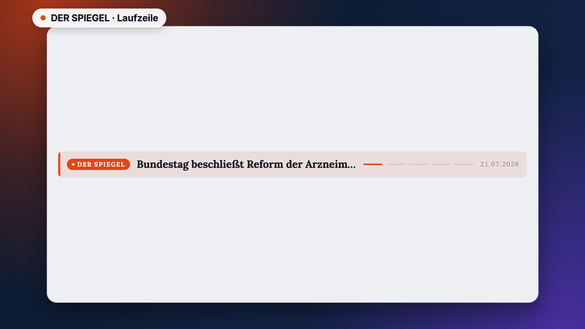 DER SPIEGEL in der Ansicht Laufzeile