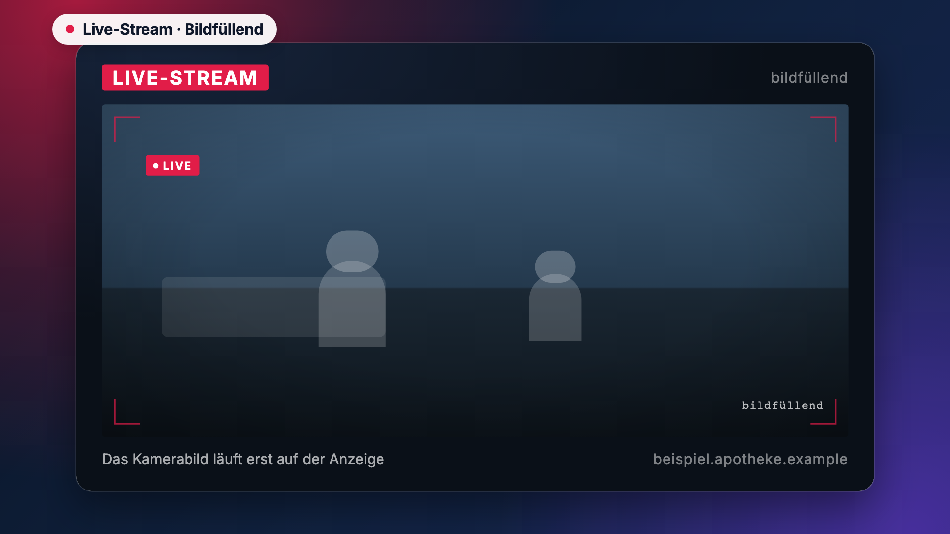 Live-Stream in der Ansicht Füllen