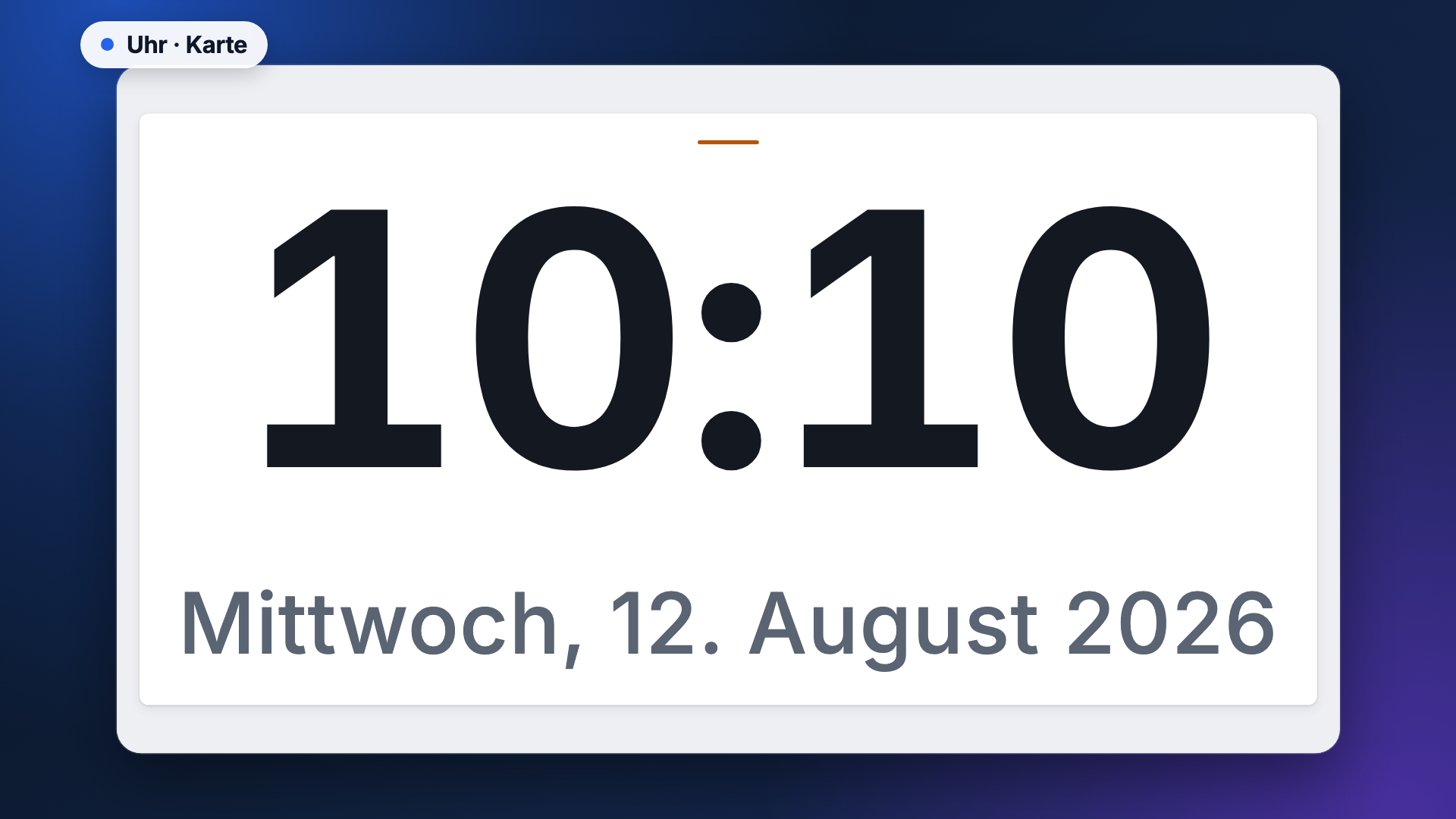 Uhr in der Ansicht Karte