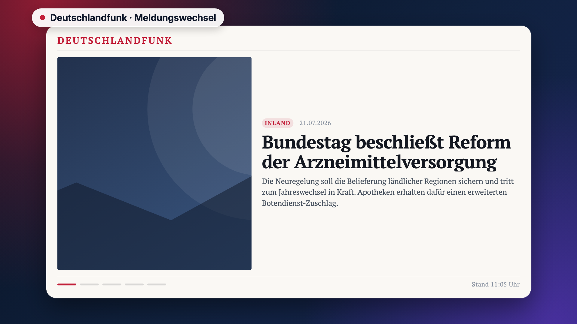 Deutschlandfunk in der Ansicht Meldungswechsel