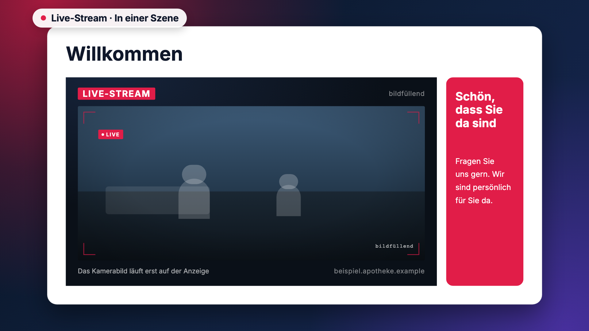 Live-Stream in der Ansicht scene-example