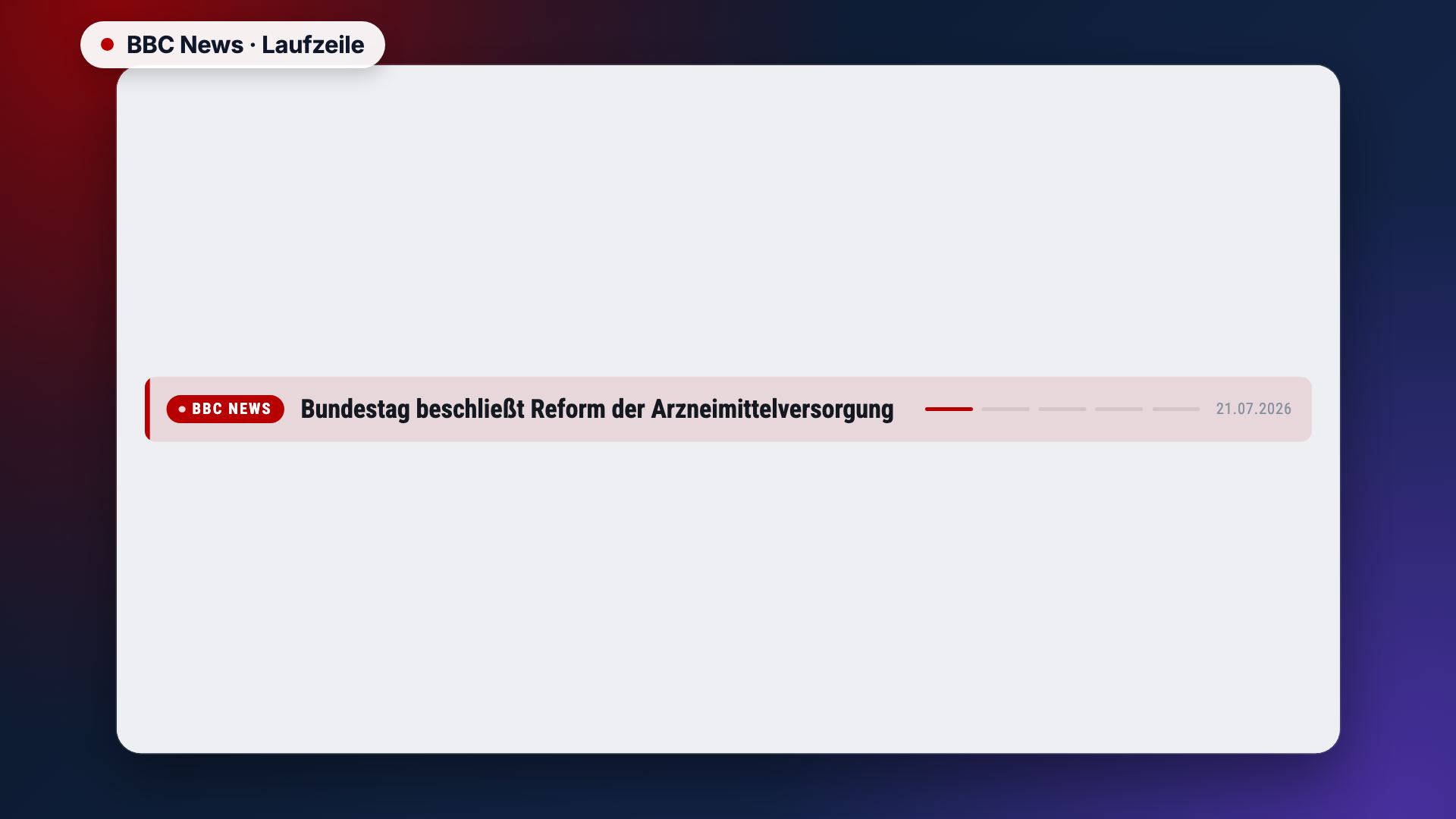 BBC News in der Ansicht Laufzeile