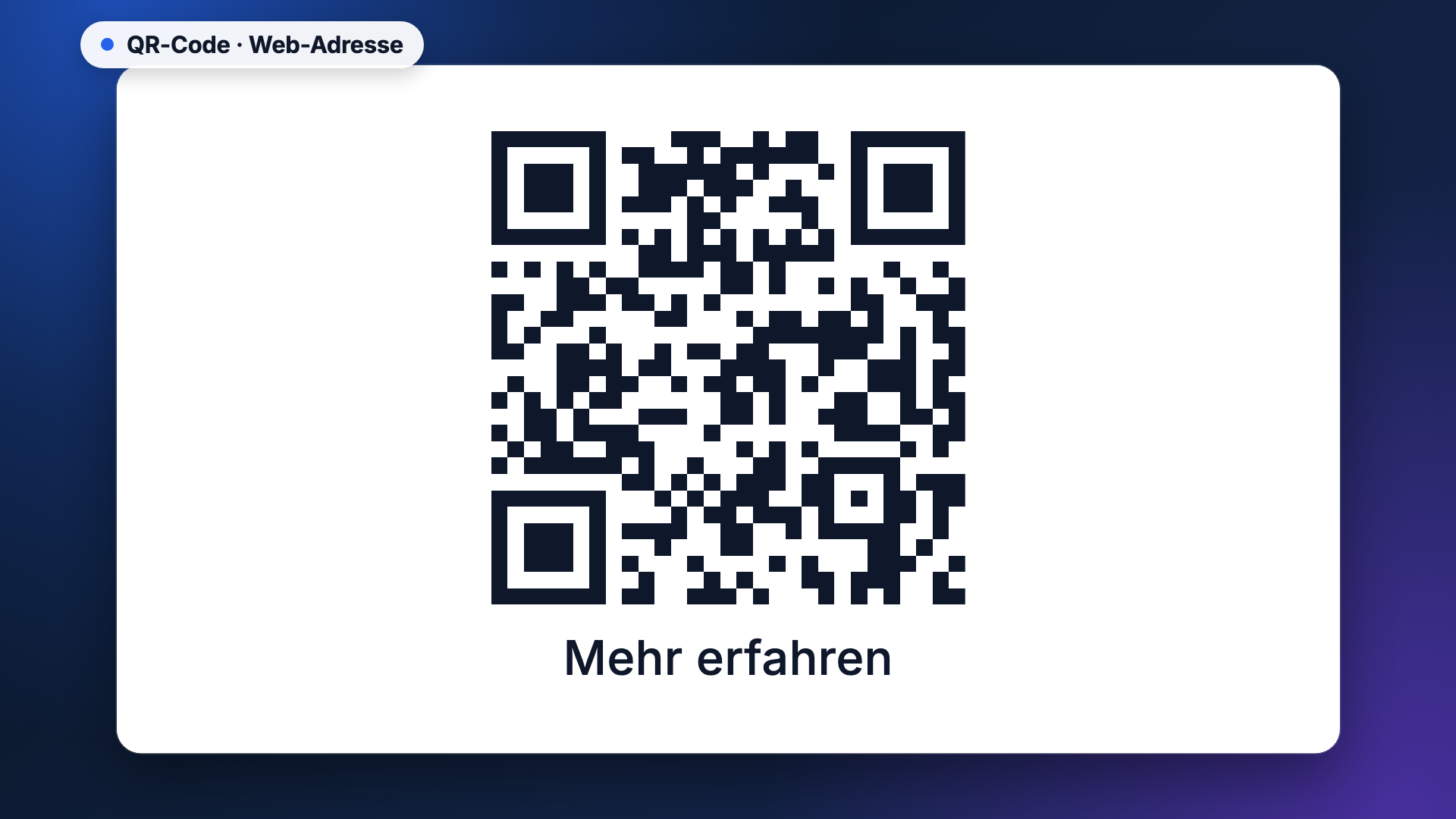 QR-Code in der Ansicht Web-Adresse