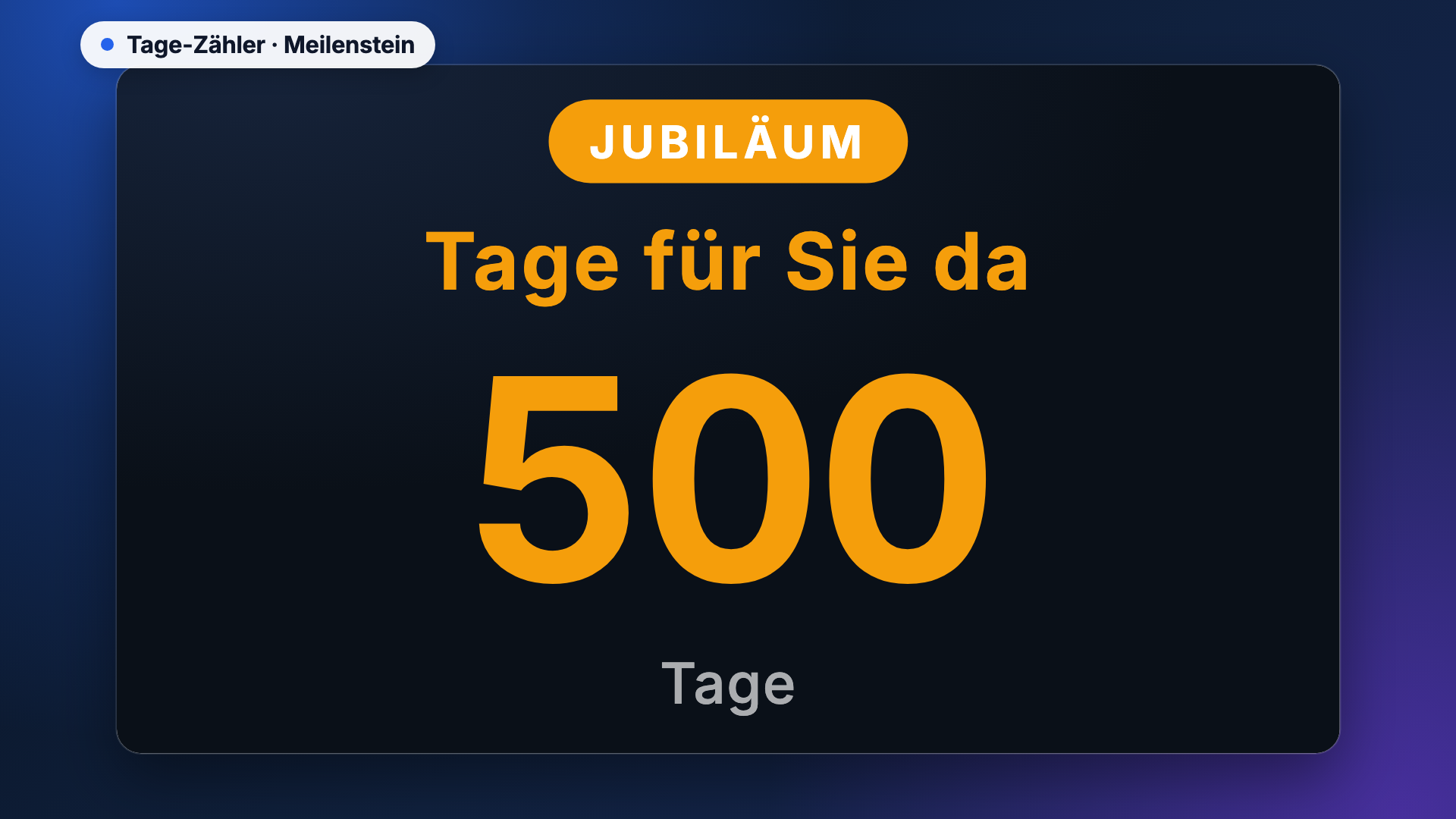 Tage-Zähler in der Ansicht Meilenstein