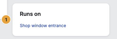 The Runs on card in the sidebar of the program editor: it lists every display on which the program runs, each entry a link to the display's record (1)